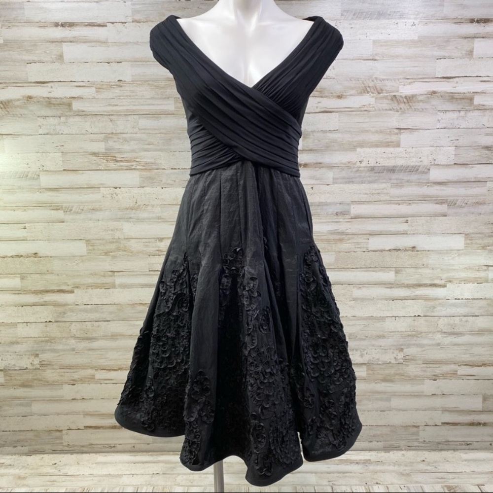 Adrianna Papell NAVY BLUE fit and flare sleeveless cocktail dress - Picture 5 of 15